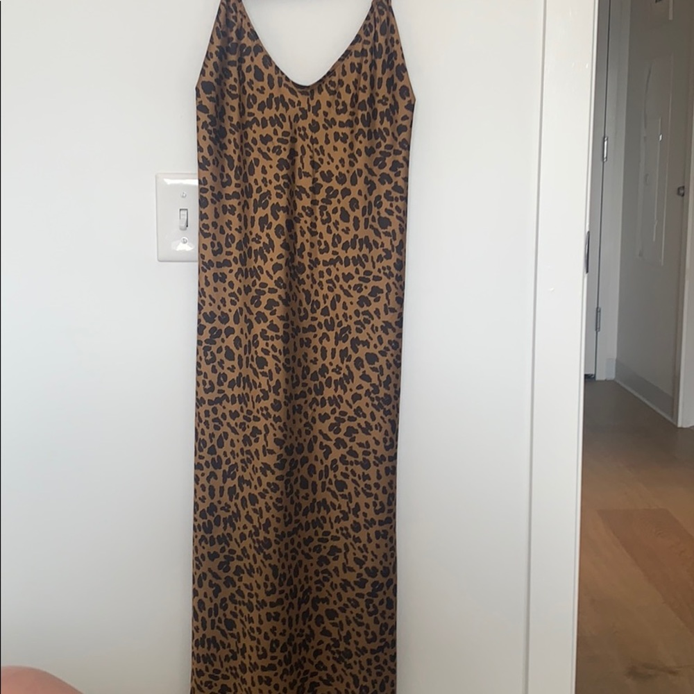 Leopard print silk dress NWOT